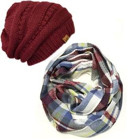 img 4 attached to Шарф "Wrapables Winter Infinity Beanie" фиолетовый - аксессуар для женщин для шарфов и уксусов