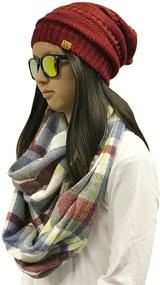 img 1 attached to Шарф "Wrapables Winter Infinity Beanie" фиолетовый - аксессуар для женщин для шарфов и уксусов