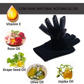 img 2 attached to 🧤 EXPER Moisturizing Gel Gloves for Eczema, Dry Hands - Day & Night Relief with Essential Oils, Vitamins E, and Thermoplastic Gel Lining (Black)