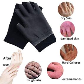 img 1 attached to 🧤 EXPER Moisturizing Gel Gloves for Eczema, Dry Hands - Day & Night Relief with Essential Oils, Vitamins E, and Thermoplastic Gel Lining (Black)