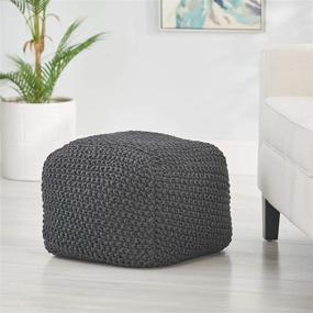 img 3 attached to 🛋️ Stylish and Versatile Dark Gray Pouf by Christopher Knight Home 313893 – Perfect for Any Space!