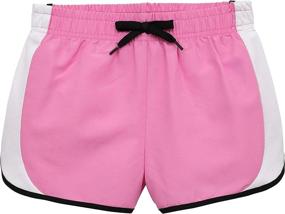 img 1 attached to 👧 BTween Girls 4-Piece Summer Shorts for Kids with Drawstring - Performance Dolphin Shorts, Ideal for Sports and Running