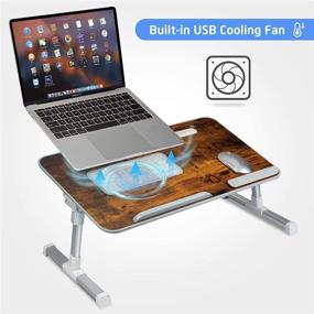 img 1 attached to 🍽️ Stay Productive and Comfortable with our Laptop Bed Tray Desk - Ideal for Eating, Writing, and Reading in Bed or on the Couch with Built-in Cooling Fans!