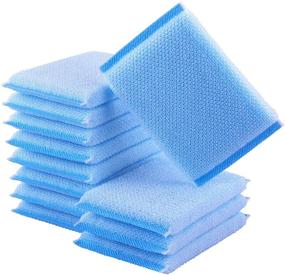 img 4 attached to 🧽 Nylon Cleaning Scrub Pad 12-Pack: Long-Lasting & Reusable Dishwashing Sponge - All-Purpose Scouring Pads for Kitchen & Bathroom