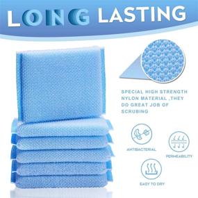 img 2 attached to 🧽 Nylon Cleaning Scrub Pad 12-Pack: Long-Lasting & Reusable Dishwashing Sponge - All-Purpose Scouring Pads for Kitchen & Bathroom