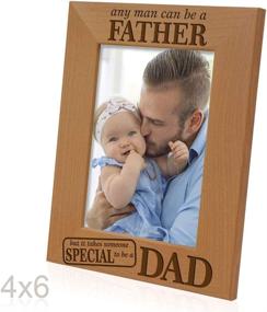 img 3 attached to 📸 KATE POSH - Engraved Natural Wood Picture Frame - Father of The Groom, Father of The Bride - Any Man can be a Father, but it Takes Someone Special to be a DAD (4x6 Vertical)