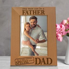 img 1 attached to 📸 KATE POSH - Engraved Natural Wood Picture Frame - Father of The Groom, Father of The Bride - Any Man can be a Father, but it Takes Someone Special to be a DAD (4x6 Vertical)