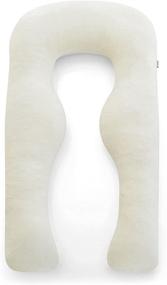 img 4 attached to Yana Sleep Pillow - Luxury Body & Pregnancy Pillow with Organic Bamboo Cotton, All-Natural Fill, Ergonomic Design, Double Sided, and Washable