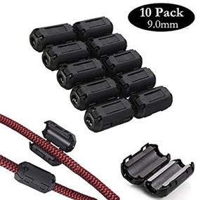 img 3 attached to Clip-on Noise Filter, VSKEY [10pcs 9.0mm] High-Frequency Ferrite Core Choke Cable Clip for Subwoofer, Speaker, Mixer, Home Audio Device - Effective Noise Suppressor (0.35 inch Inner Diameter)