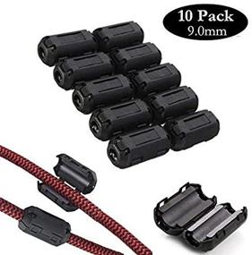 img 4 attached to Clip-on Noise Filter, VSKEY [10pcs 9.0mm] High-Frequency Ferrite Core Choke Cable Clip for Subwoofer, Speaker, Mixer, Home Audio Device - Effective Noise Suppressor (0.35 inch Inner Diameter)