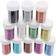 💫 anvin craft glitter slime powder for resin art grafting - extra fine assorted glitter bulk multicolor set for nail eyeshadow makeup face body hair - 12 jars (color a) logo
