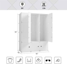 img 1 attached to 🚪 Aeitc Portable Wardrobe Closets: 12-Cube Storage Organizer with Doors - White