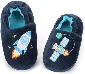 img 3 attached to Warm and Cozy: Estamico Toddler 🧦 Slippers Cartoon Winter Boys' Shoes and Slippers