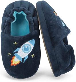 img 2 attached to Warm and Cozy: Estamico Toddler 🧦 Slippers Cartoon Winter Boys' Shoes and Slippers