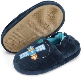 img 1 attached to Warm and Cozy: Estamico Toddler 🧦 Slippers Cartoon Winter Boys' Shoes and Slippers