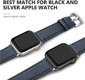 img 1 attached to 📱 SWEES кожаный ремешок: Натуральная кожаная замена браслета для Apple Watch 42мм 44мм 45мм - iWatch Series 7 6 5 4 3 2 1 SE Sports & Edition Men