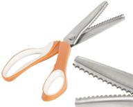 jistl sewing pinking shears - 9.3 inch zig zag fabric craft scissors with stainless steel handle for professional dressmaking - scalloped blade (orange) logo