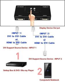 img 1 attached to 🖥️ DVI 2 Port Manual Switcher Selector Switch Box for Single Mode Monitors - 1920X1080 Resolution - 2:1 Switching Efficiency