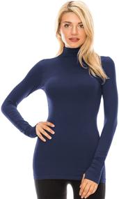 img 4 attached to 🌞 Kurve Women's Long Sleeve Mock Neck Warm T-Shirt: Stay Cozy and Protected with UPF 50+ UV Fabric (Made in the USA)