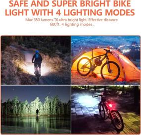 img 3 attached to 🚲 BURNINGSUN Solar Powered Bike Light Set & Horn: USB Rechargeable, 4 Mode Headlight Taillight Combo with Bell for Cycling Safety