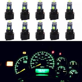 img 4 attached to WLJH Super Bright Green Canbus T5 Dash Light Bulbs Car Instrument Panel Cluster Gauge Warning Indicator Lights 73 74 286 2721 Led Bulb With PC74 Twist Lock Socket