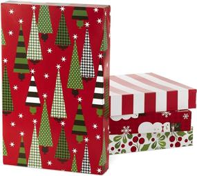 img 4 attached to 🎁 Hallmark Christmas Gift Box Assortment: 12 Patterned Shirt Boxes with Lids for Wrapping Gifts