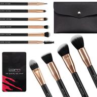 💄 premium 10-piece brush master makeup brush set with travel case: ideal for kabuki foundation, powder, concealers, eyeshadow, blush logo