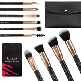 img 4 attached to 💄 Premium 10-Piece Brush Master Makeup Brush Set with Travel Case: Ideal for Kabuki Foundation, Powder, Concealers, Eyeshadow, Blush