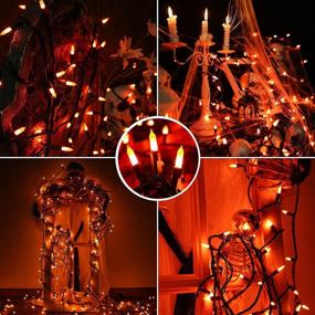 img 1 attached to 🎃 Toodour 33ft Halloween Lights, 100 Count Incandescent Halloween String Lights, UL Certified Connectable Mini Bulbs in Orange for Home, Garden, Porch, Halloween Party Decorations