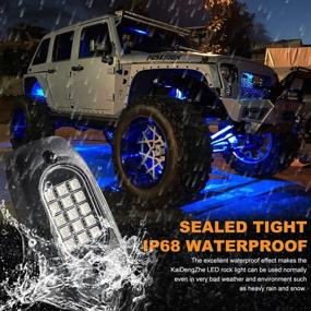 img 1 attached to 🚗 KaiDengZhe 8 in 1 RGB LED Rock Lights 120LED Multicolor Undercarriage Neon Light Kit Waterproof RF/APP Control Music Mode AUTO Wheel Exterior Underglow Off-road Lighting for Truck Jeep UTV ATV SUV