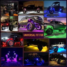 img 3 attached to 🚗 KaiDengZhe 8 in 1 RGB LED Rock Lights 120LED Multicolor Undercarriage Neon Light Kit Waterproof RF/APP Control Music Mode AUTO Wheel Exterior Underglow Off-road Lighting for Truck Jeep UTV ATV SUV