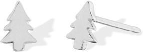 img 4 attached to 🌲 Boma Jewelry Sterling Silver Pine Tree Stud Earrings - Evergreen Design