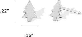 img 1 attached to 🌲 Boma Jewelry Sterling Silver Pine Tree Stud Earrings - Evergreen Design