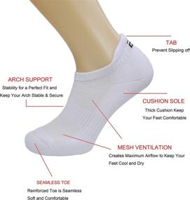 img 3 attached to Pack of 6 Pairs Ankle Athletic Low Cut Socks | Performance Sports Running Tab Socks for Men and Women