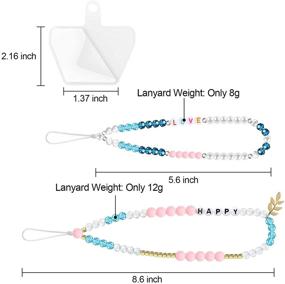 img 3 attached to 📱 YUOROS Набор из 2 шнуров для телефона с прозрачной вкладкой для телефона, брелок для телефона и женщин
