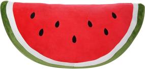 img 4 attached to 🍉 Fluffy Watermelon Pillow - Soft Stuffed Watermelon Slice Cushion for Durable Comfort - Plushy Watermelon Toy Gift for Kids, Children, Girls, Boys - 21