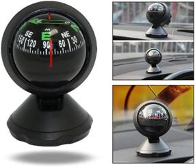 img 2 attached to 🧭 Versatile Pivoting Compass for Marine and Vehicle Navigation: Adjustable Dashboard Mount, Adhesive Option - Boat, Car, Truck