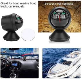 img 1 attached to 🧭 Versatile Pivoting Compass for Marine and Vehicle Navigation: Adjustable Dashboard Mount, Adhesive Option - Boat, Car, Truck