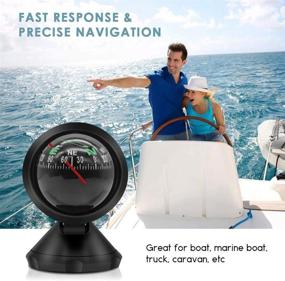 img 3 attached to 🧭 Versatile Pivoting Compass for Marine and Vehicle Navigation: Adjustable Dashboard Mount, Adhesive Option - Boat, Car, Truck