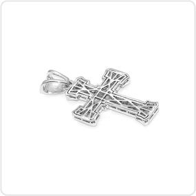 img 1 attached to Iced Out Crystal Cross Pendant Stainless Steel Chain Necklace by Nsitbbuery Hip Hop Rapper