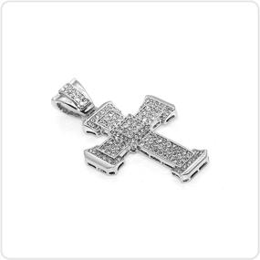 img 2 attached to Iced Out Crystal Cross Pendant Stainless Steel Chain Necklace by Nsitbbuery Hip Hop Rapper