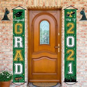 img 2 attached to 🎓 2021 Graduation Banner: Class of 2021 Congrats Grad Porch Sign - Party Decoration Supplies for Indoor/Outdoor | Green Welcome Hanging Door Decor