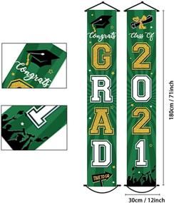 img 3 attached to 🎓 2021 Graduation Banner: Class of 2021 Congrats Grad Porch Sign - Party Decoration Supplies for Indoor/Outdoor | Green Welcome Hanging Door Decor