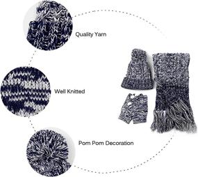 img 1 attached to 🧤 DTBG Knitted Beanie Gloves, Scarf Winter Set for Women - Warm & Thick Fashion Hat, Mittens 3 in 1 Cold Weather