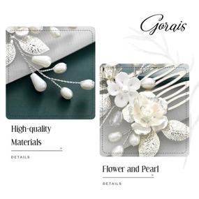 img 2 attached to Gorais Flower Wedding Crystal Accessories Hair Care