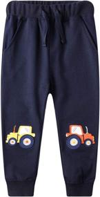 img 1 attached to 🦖 Boys' Clothing: Coralup Drawstring Sweatpants with Dinosaur Lightning Design