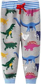 img 3 attached to 🦖 Boys' Clothing: Coralup Drawstring Sweatpants with Dinosaur Lightning Design