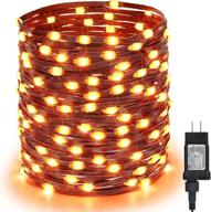 🎃 brizled orange halloween lights: 72.17ft 200 led string lights - perfect indoor/outdoor haunted house decor for halloween parties with 8 modes and connectable plugin logo