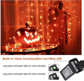 img 1 attached to 🎃 Brizled Orange Halloween Lights: 72.17ft 200 LED String Lights - Perfect Indoor/Outdoor Haunted House Decor for Halloween Parties with 8 Modes and Connectable Plugin