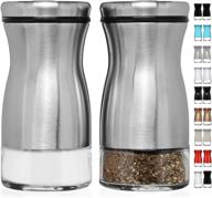 🧂 premium stainless steel salt and pepper shakers with adjustable pour holes – chefvantage stylish set for perfect seasoning logo